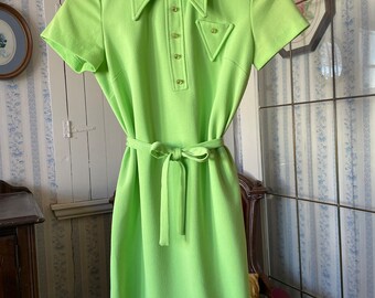Neon Lime Green Skater Dress - Etsy Canada