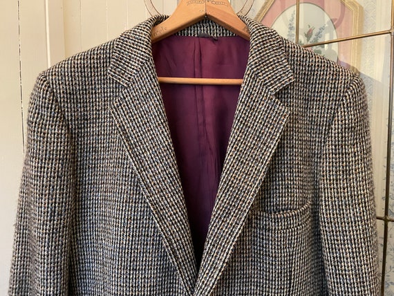Vintage Tweed Blazer, Jacket, Wool Tweed Sport Coat (B719), Harris