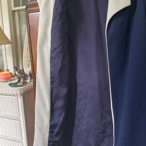 Vintage dress and jacket, two piece outfit, set (B540), navy blue and white jacket and dress image 7