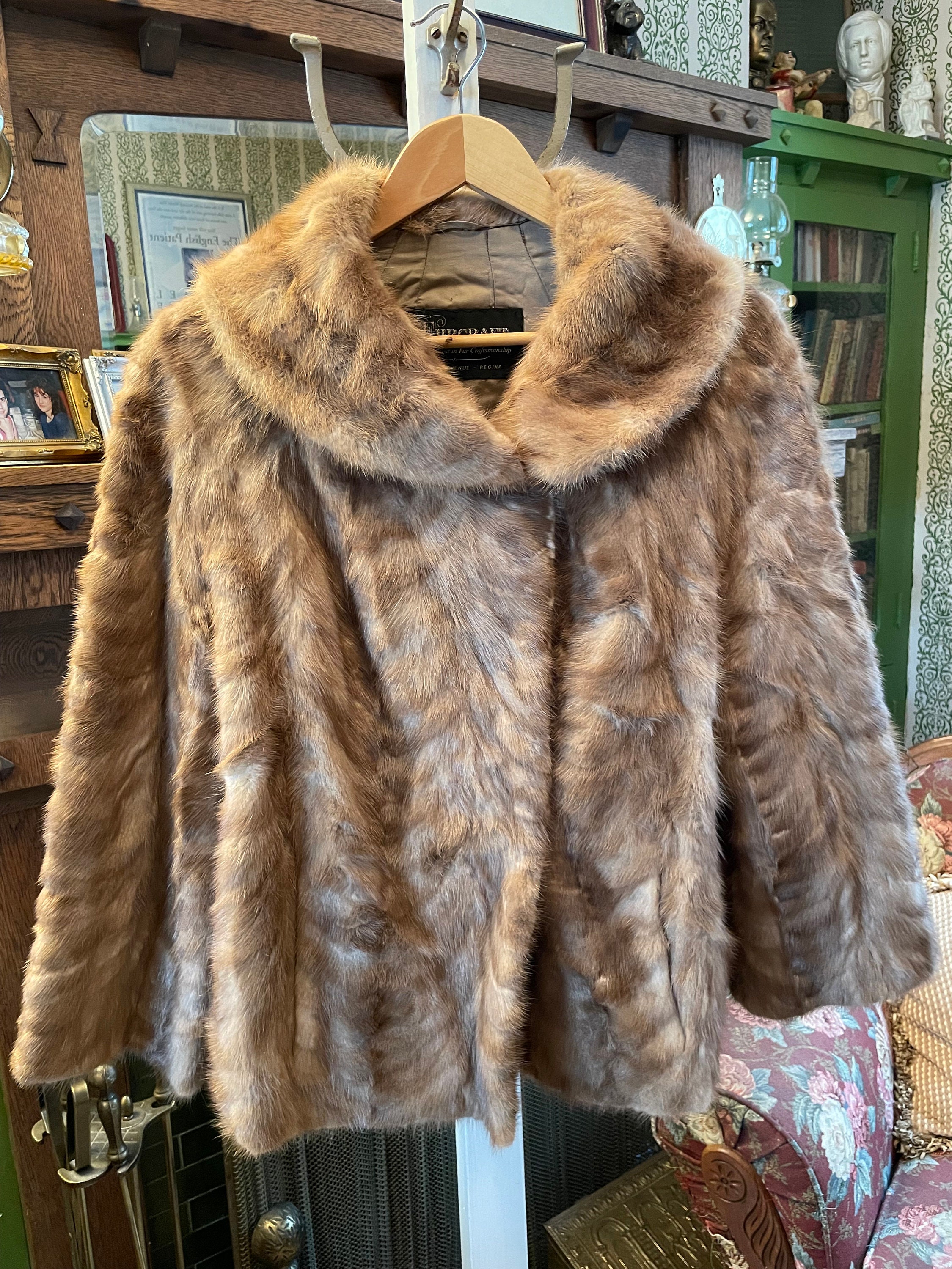 Vintage Short Genuine Mink Paw Fur Coat Jacket B094 Light 