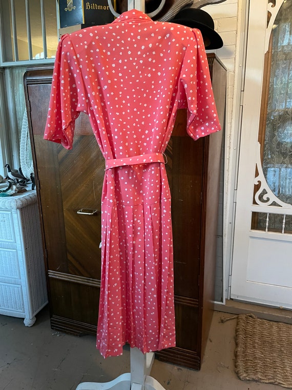 Vintage dress, coral peach day dress (B581), cora… - image 9