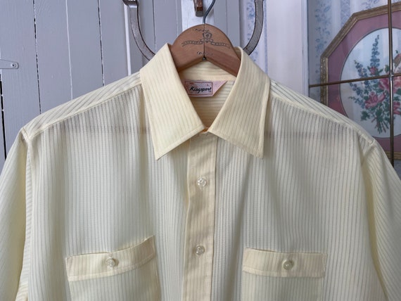 Pale yellow button store up shirt
