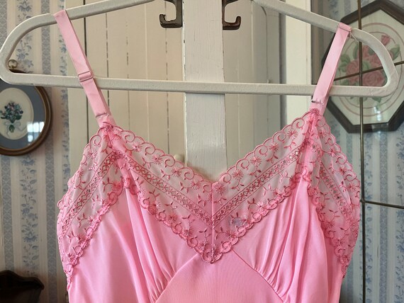 Vintage Pink Slip Slip Dress C763 With Tags Never Worn Queentex Lingerie Pink Slip Slip Dress With Pink Lace Etsy UK