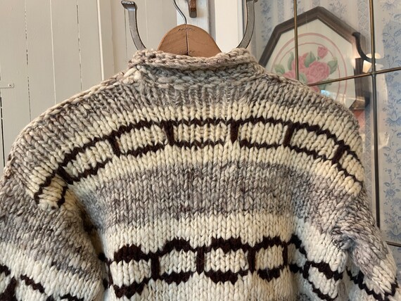 Vintage handmade sweater, hand knit wool cardigan… - image 7
