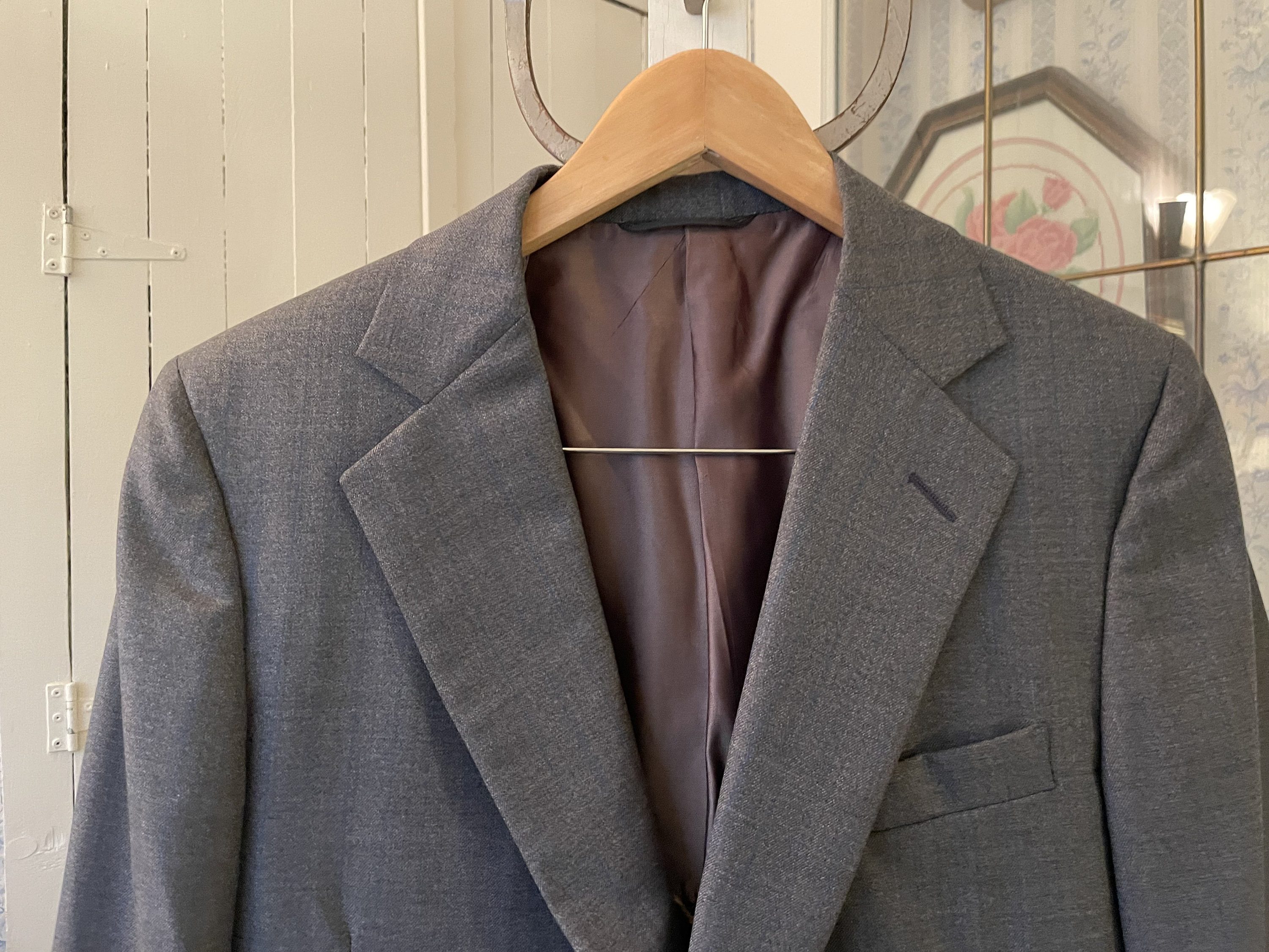 Vintage Grey Suit / Grey and Blue Jacket and Pants / (C277