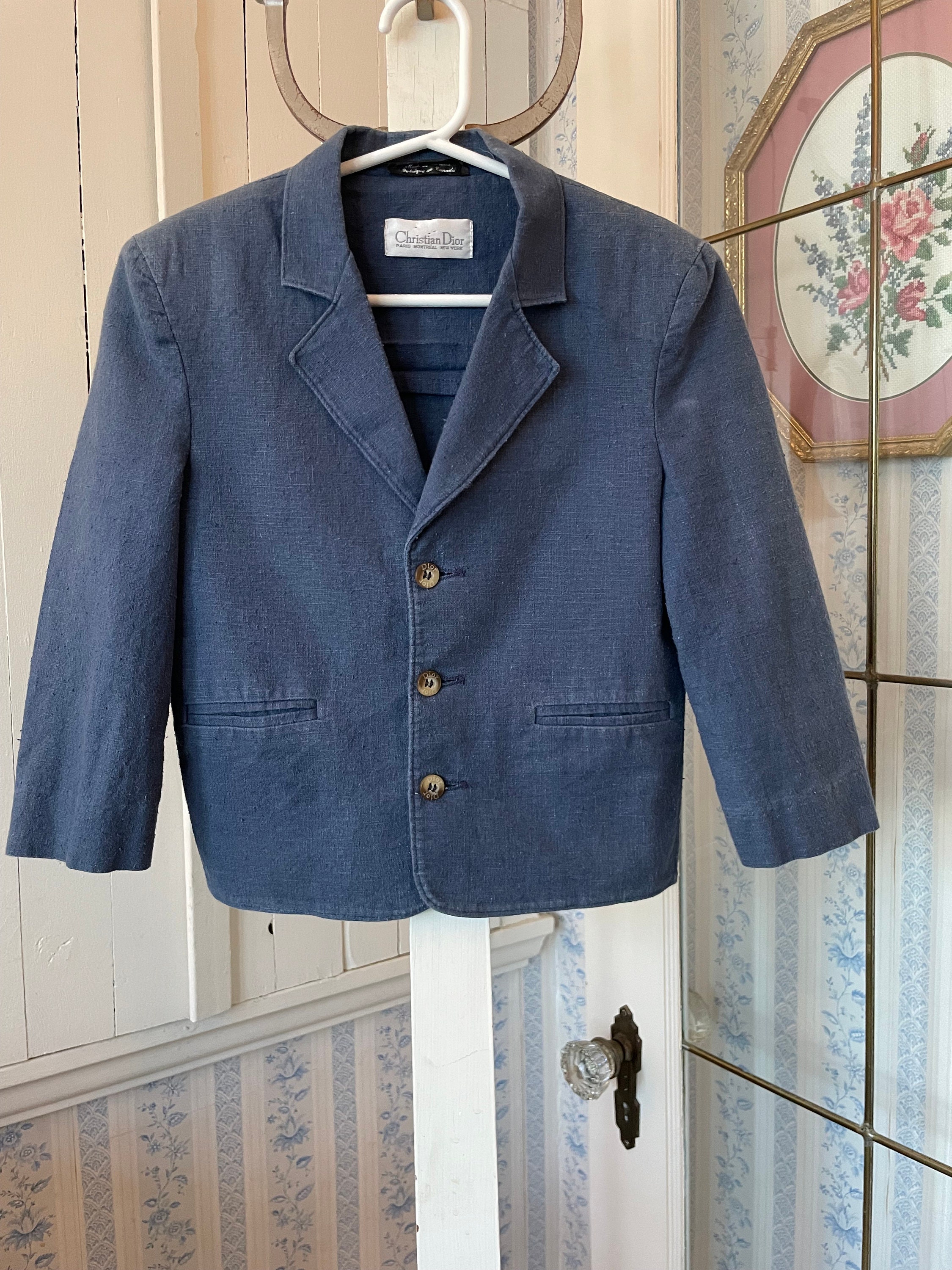 Vintage Kids' Blazer, Blue Jacket, Blazer (B887), Christian Dior
