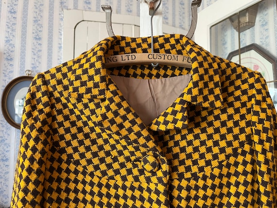 Vintage Yellow and Brown Jacket, Cropped Jacket (C702), Orange