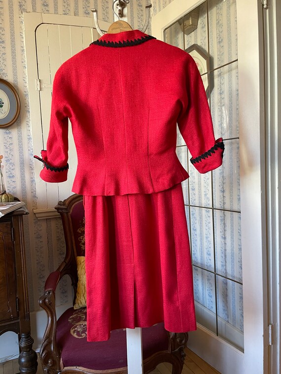 Vintage red suit, red and black jacket and dress … - image 6