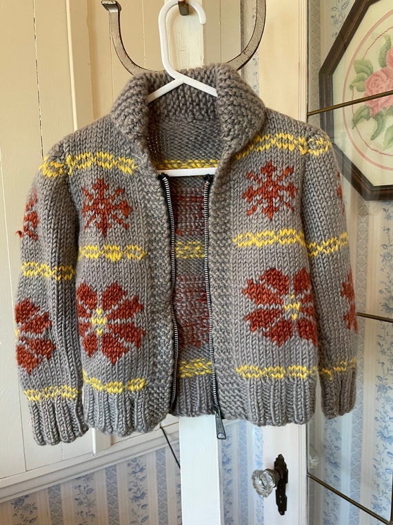 Vintage kids' wool sweater / handmade Cowichan st… - image 8