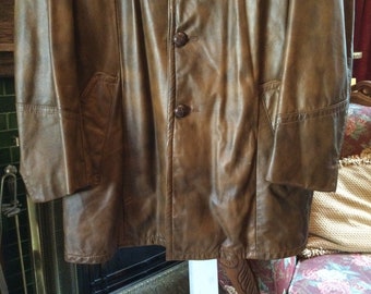 Vintage Brown Leather Jacket, Coat (A864) With Removable Lining - Etsy