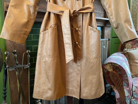 Vintage coated nylon trench coat, raincoat (B378)… - image 3