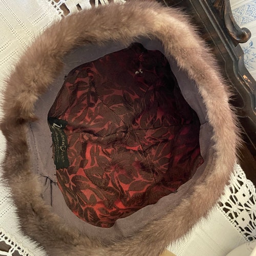 Vintage fur hat, brown fur hat, cap (B648), dark brown 2024 mink fur hat, winter hat