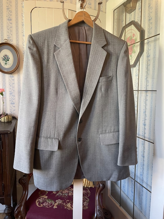 Vintage Grey Sport Coat Grey Wool Jacket C297 Grey Herringbone Wool Sport Coat Blazer Jacket Tailored Sport Coat Suit Jacket Etsy Ireland