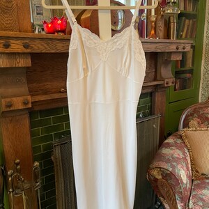 chinese dress ladies 1940's Off White Slip Dress with Cream Lace – Eveliina Vintage