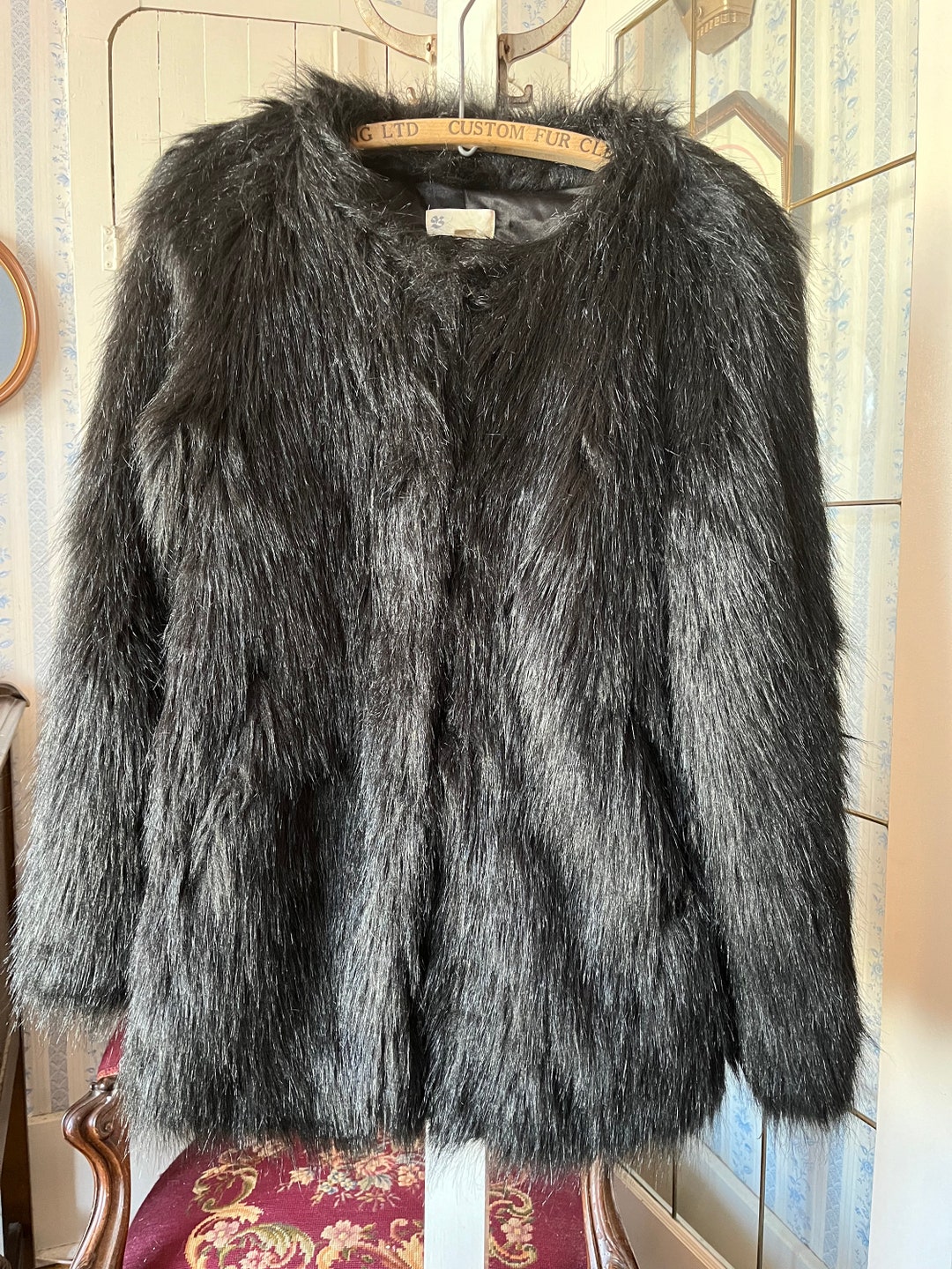 ジャケット・アウター vintage Leather fur jacket blouson BLK Vintage 80s 90s Black Winter Top Gun Leather and Faux Fur