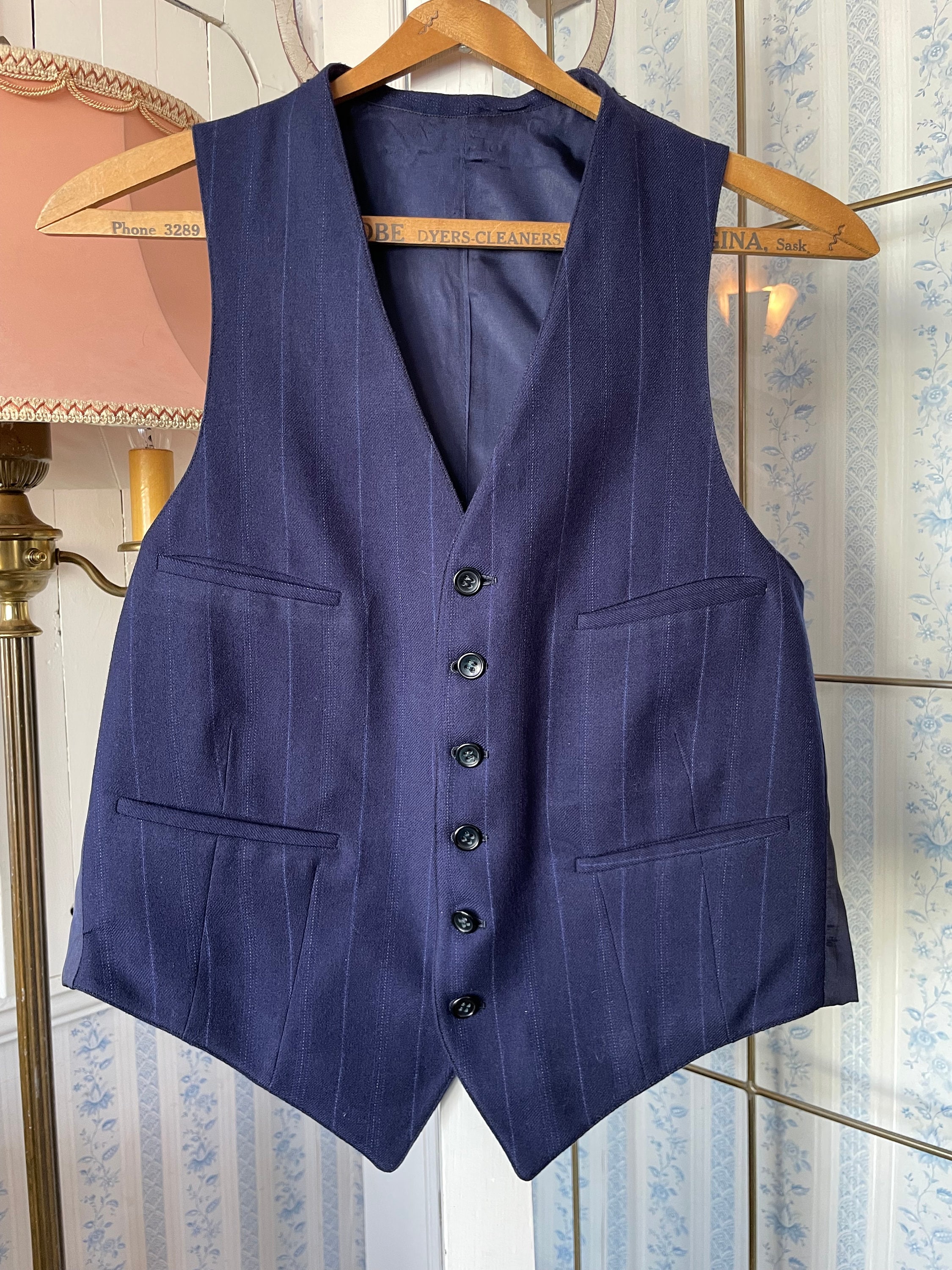 Navy blue shop waistcoats