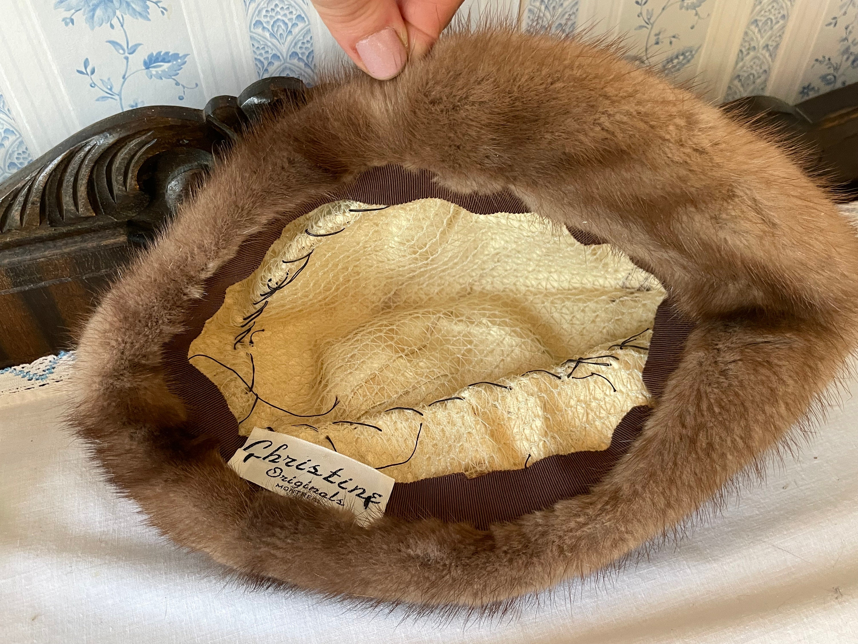 Vintage Mink Brown Fur Cap with Satin Lining Great Condition Vintage Mink Hat - Etsy main image 4