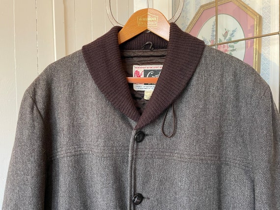 Vintage wool jacket, short wool coat (B705), brow… - image 2