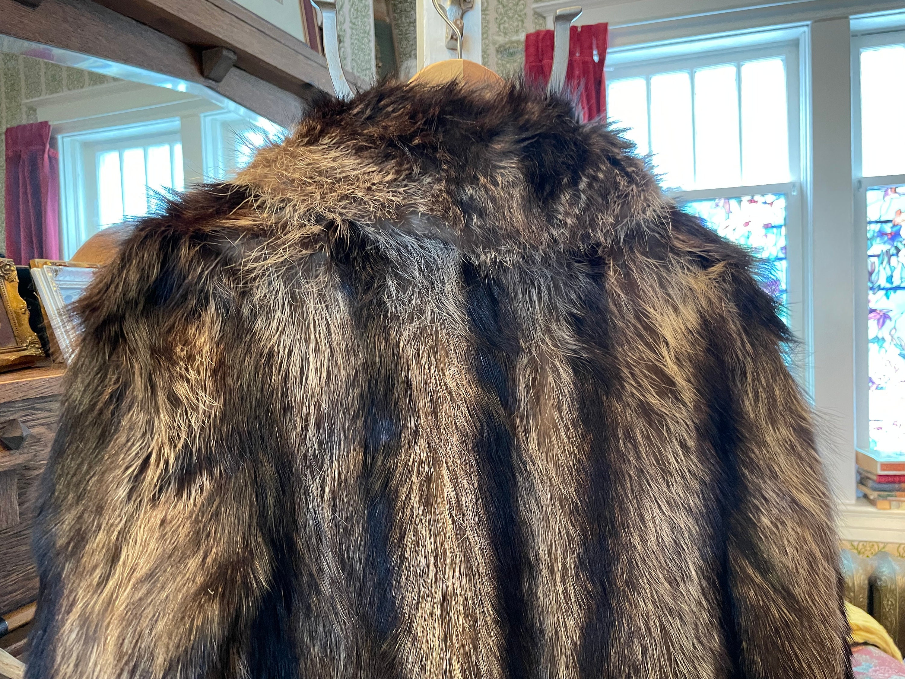 ジャケット・アウター archive raccoon fur leather jacket Women's Vintage Motorcycle Jacket SAM Leather Black