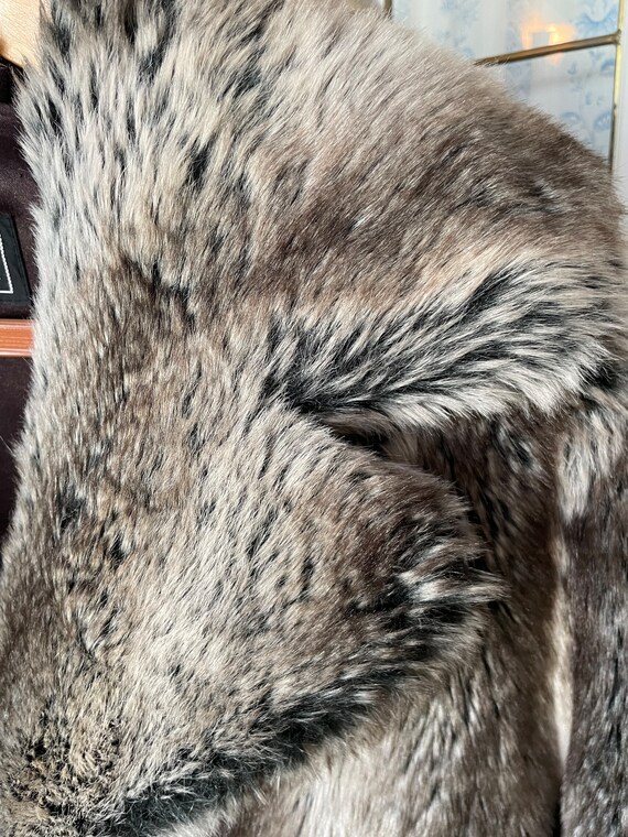 Vintage Beige & Brown Faux Fur Jacket S