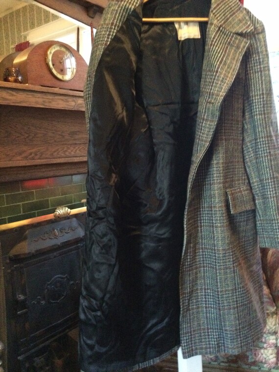 Vintage lined wool coat (B006), overcoat, in multicol… Gem