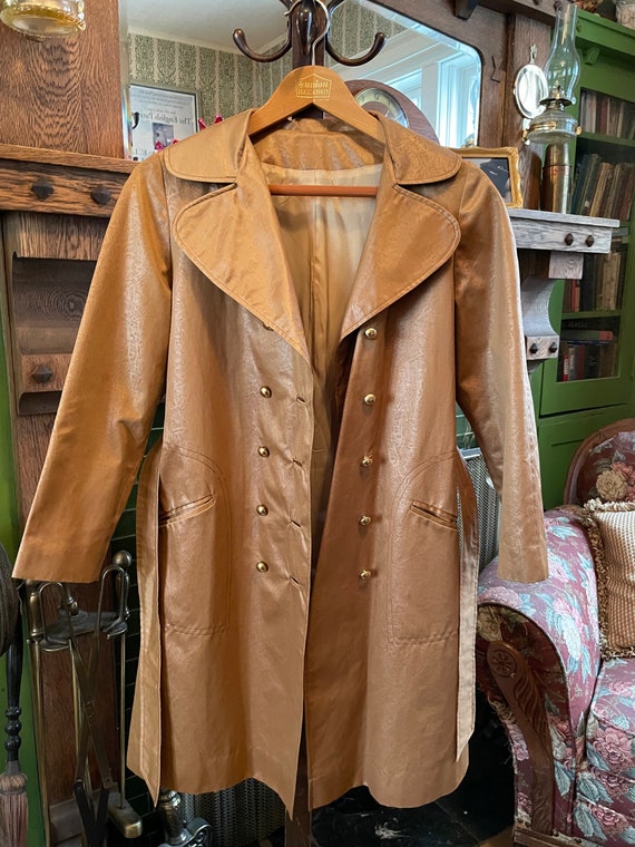 Vintage coated nylon trench coat, raincoat (B378)… - image 8