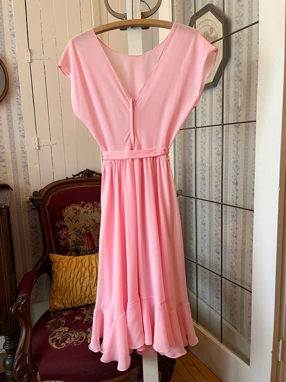 Vintage pink dress, pink sleeveless midi dress (C… - image 5