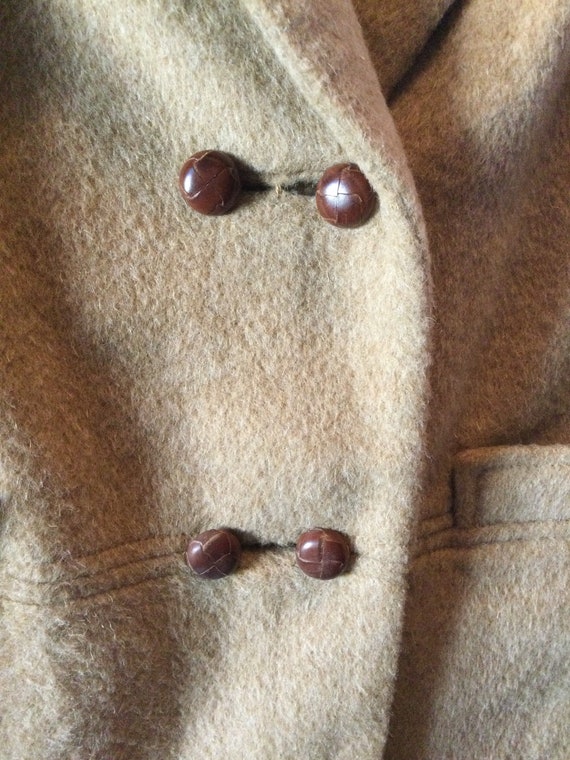 Vintage camel coloured wool coat (A990), jacket w… - image 4