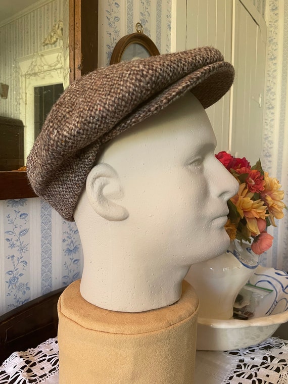 Vintage newsboy hat, flat hat, cap (B635), Biltmor