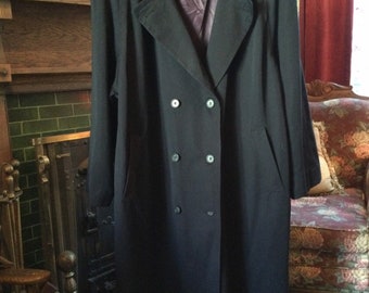 Vintage navy double breasted overcoat (A999), raincoat, coat