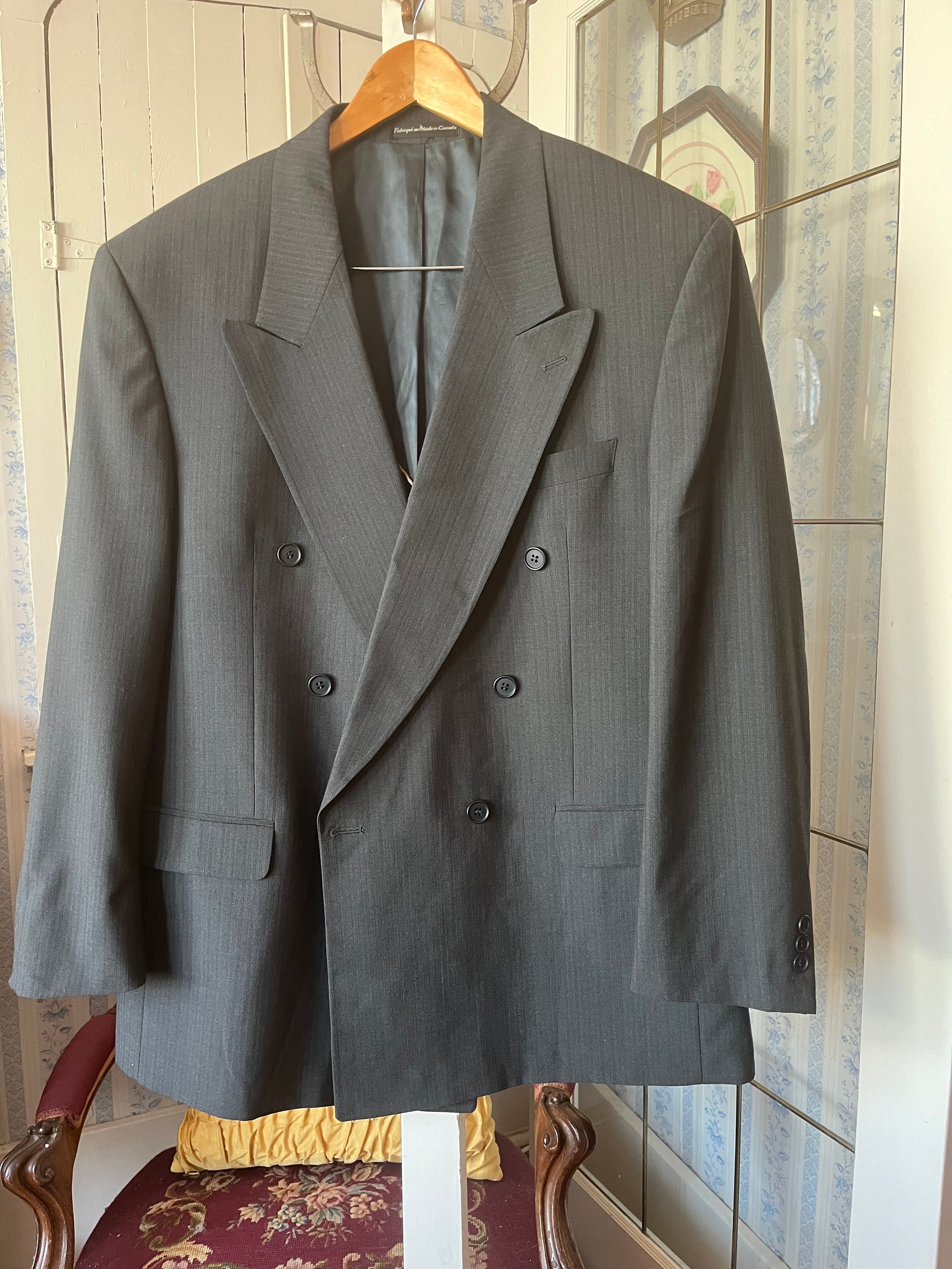 スーツ 90s 00s vintage wool double set up grey Vintage 90s Wool Grey Pant Suit, Minimalist Two Piece Set - Etsy