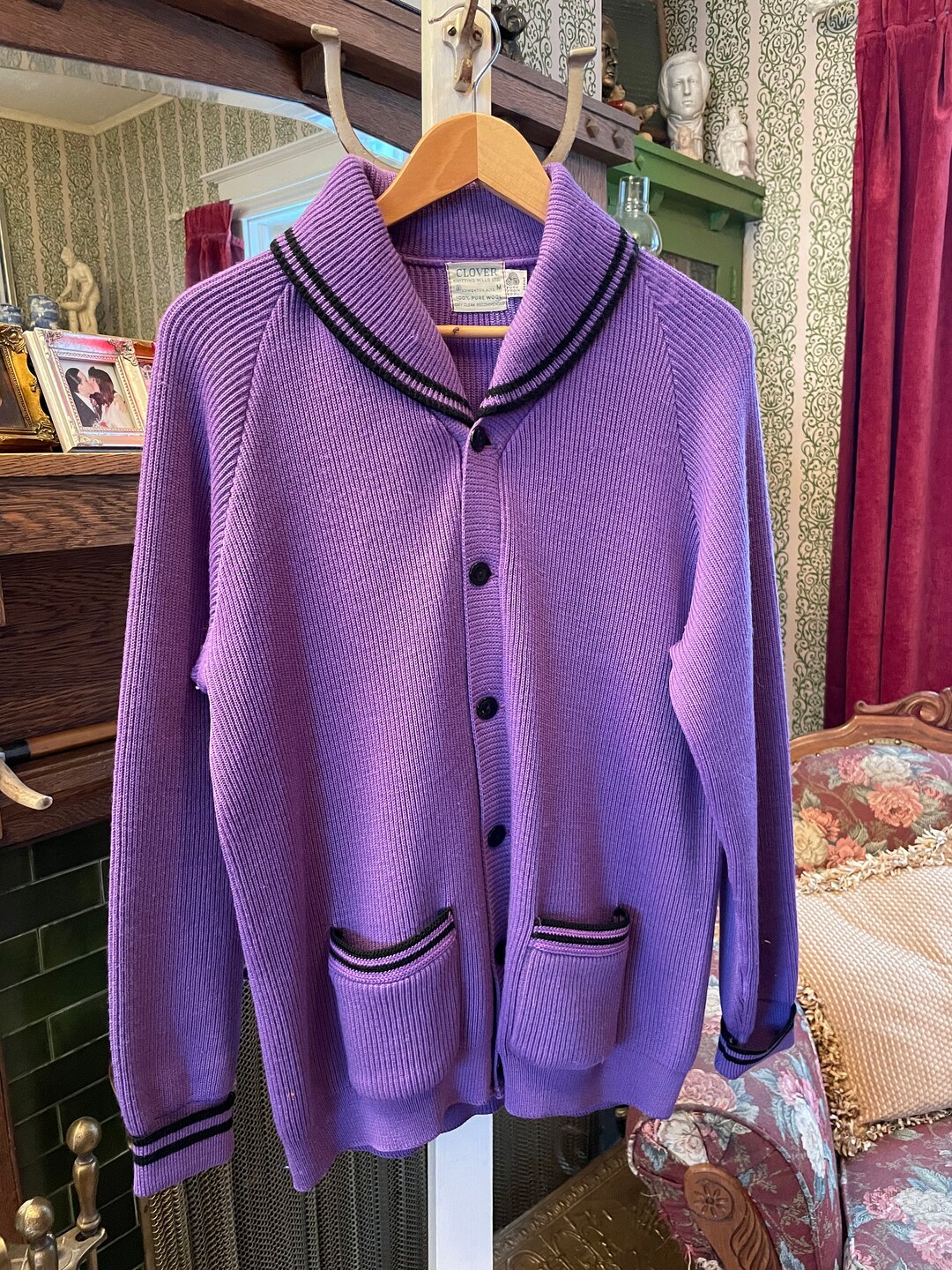【vintage】Courreges knit sweater purple Vintage] Courrèges Knit Sweater, Purple