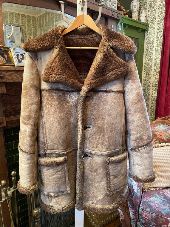 Vintage Genuine Sheepskin Jacket Coat 