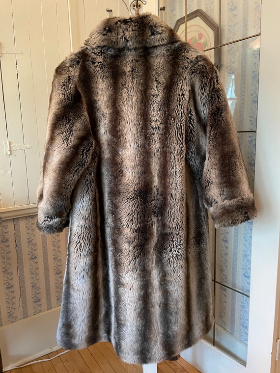 Vintage brown coat, brown faux fur overcoat (C178… - image 7