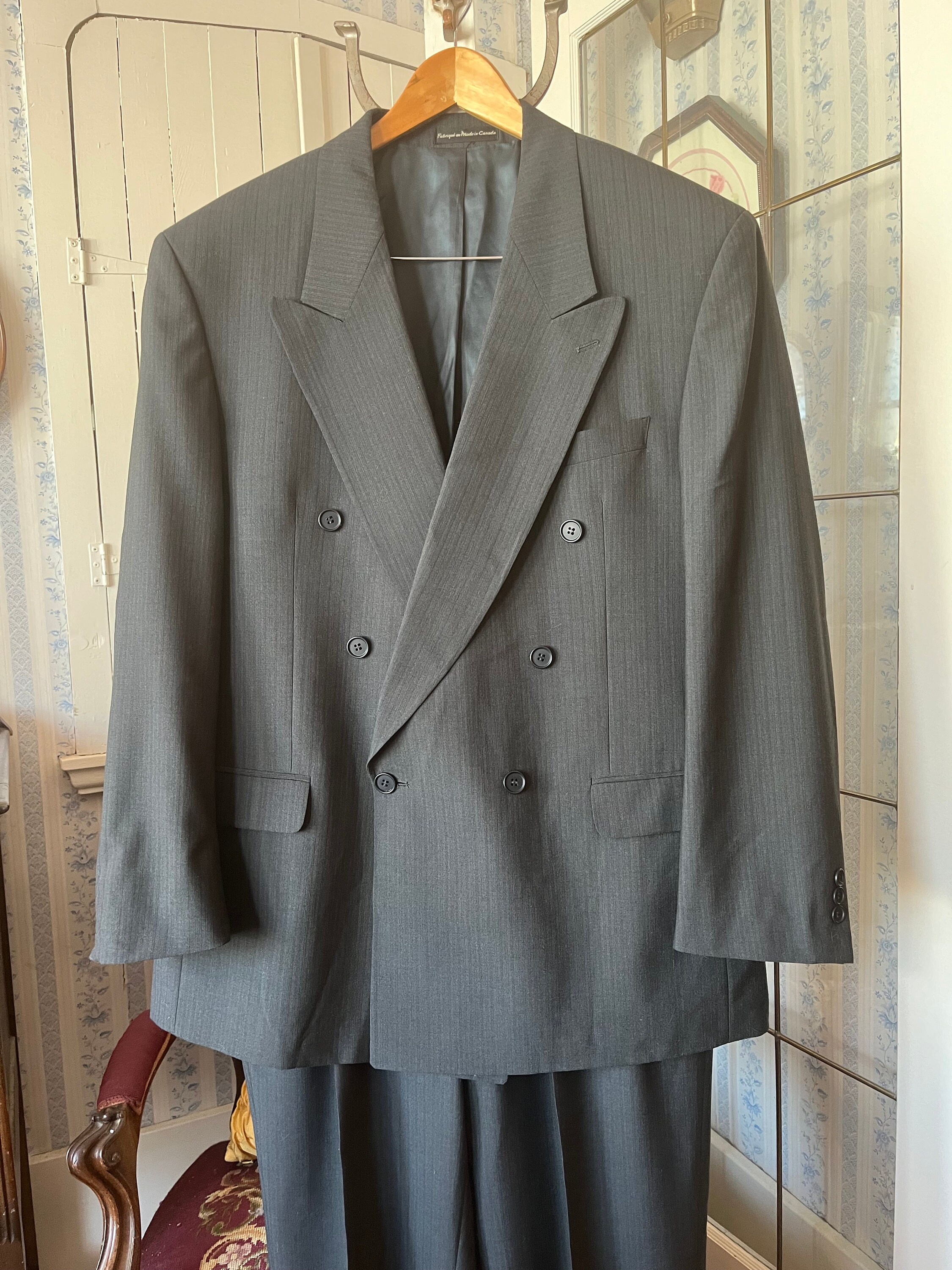 スーツ 90s 00s vintage wool double set up grey $_12.JPG?set_id=880000500F