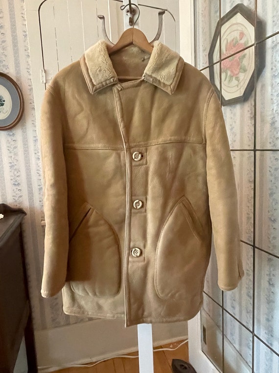 Vintage sheepskin coat, shearling coat, jacket (C… - image 1