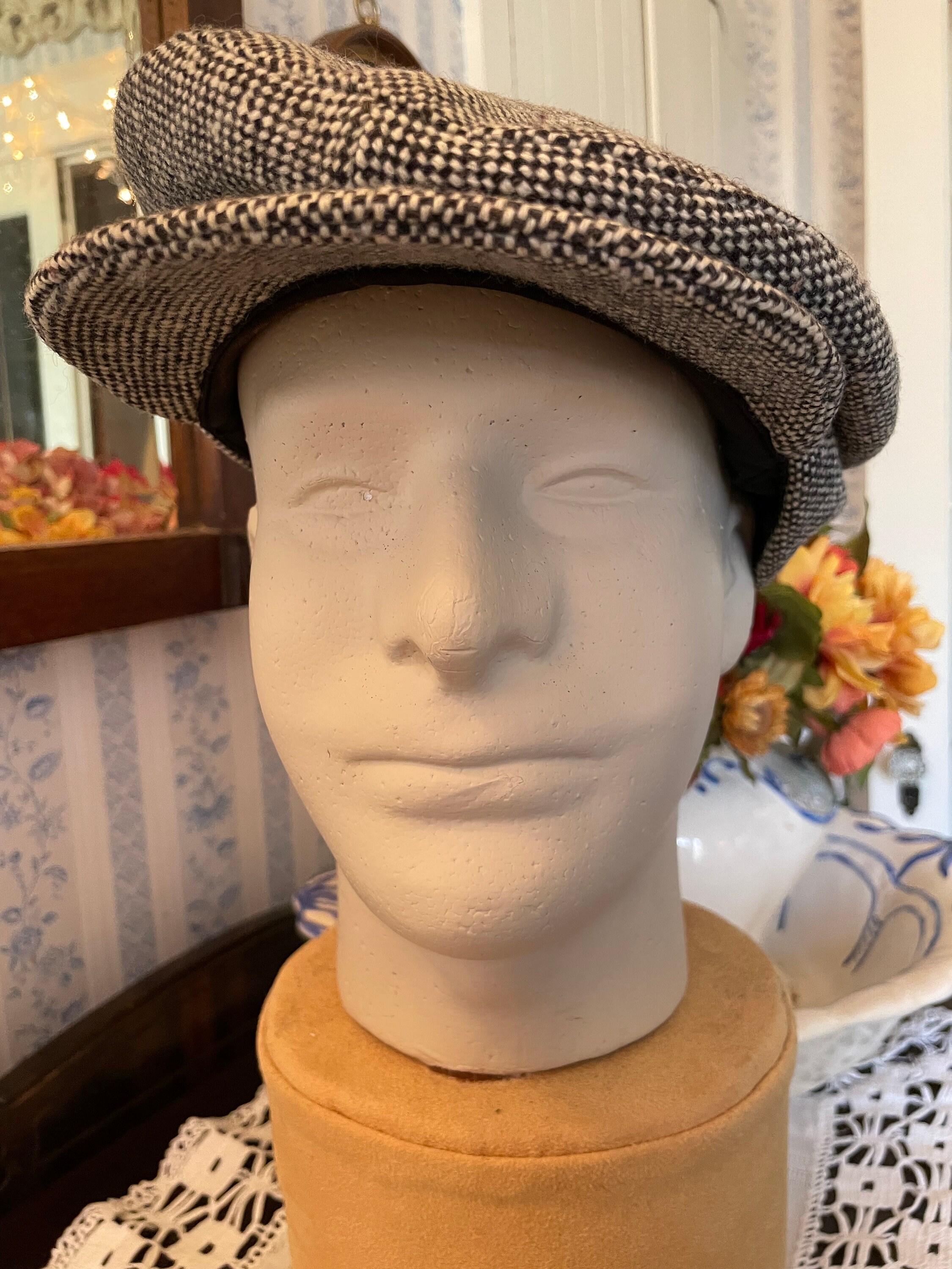 UMBRO■vintage flat cap ■送料込 Vintage Flat Cap, Black and White Flat Hat, Cap (B657