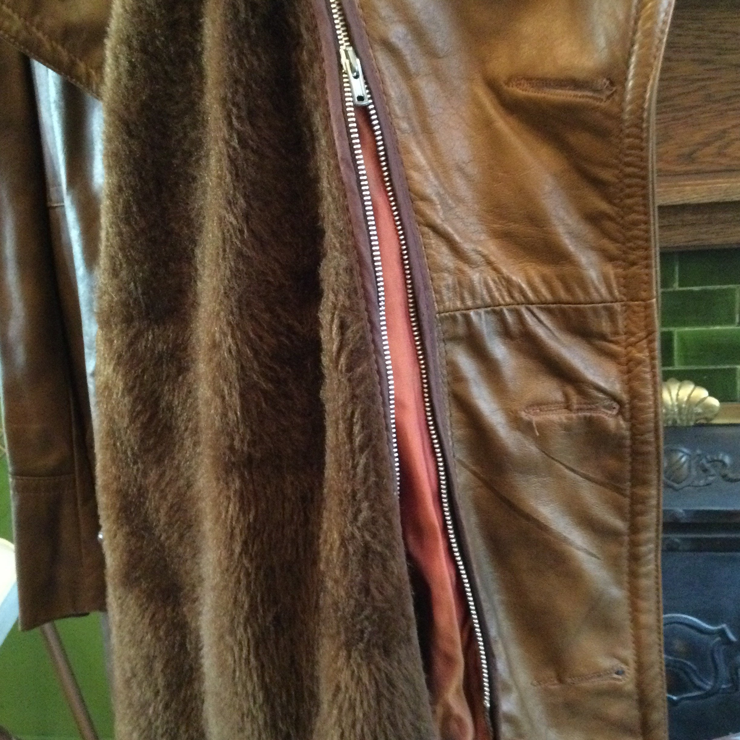 Vintage Brown Leather Jacket, Coat (A864) With Removable Lining - Etsy