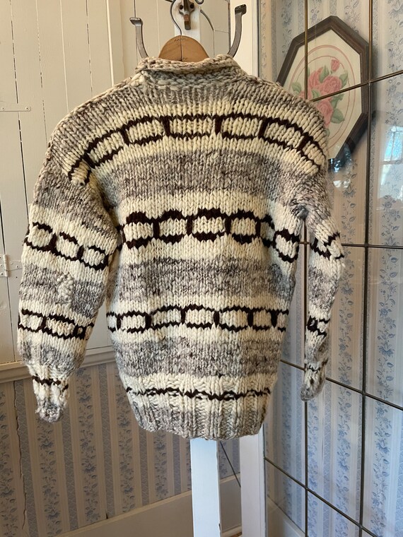 Vintage handmade sweater, hand knit wool cardigan… - image 6