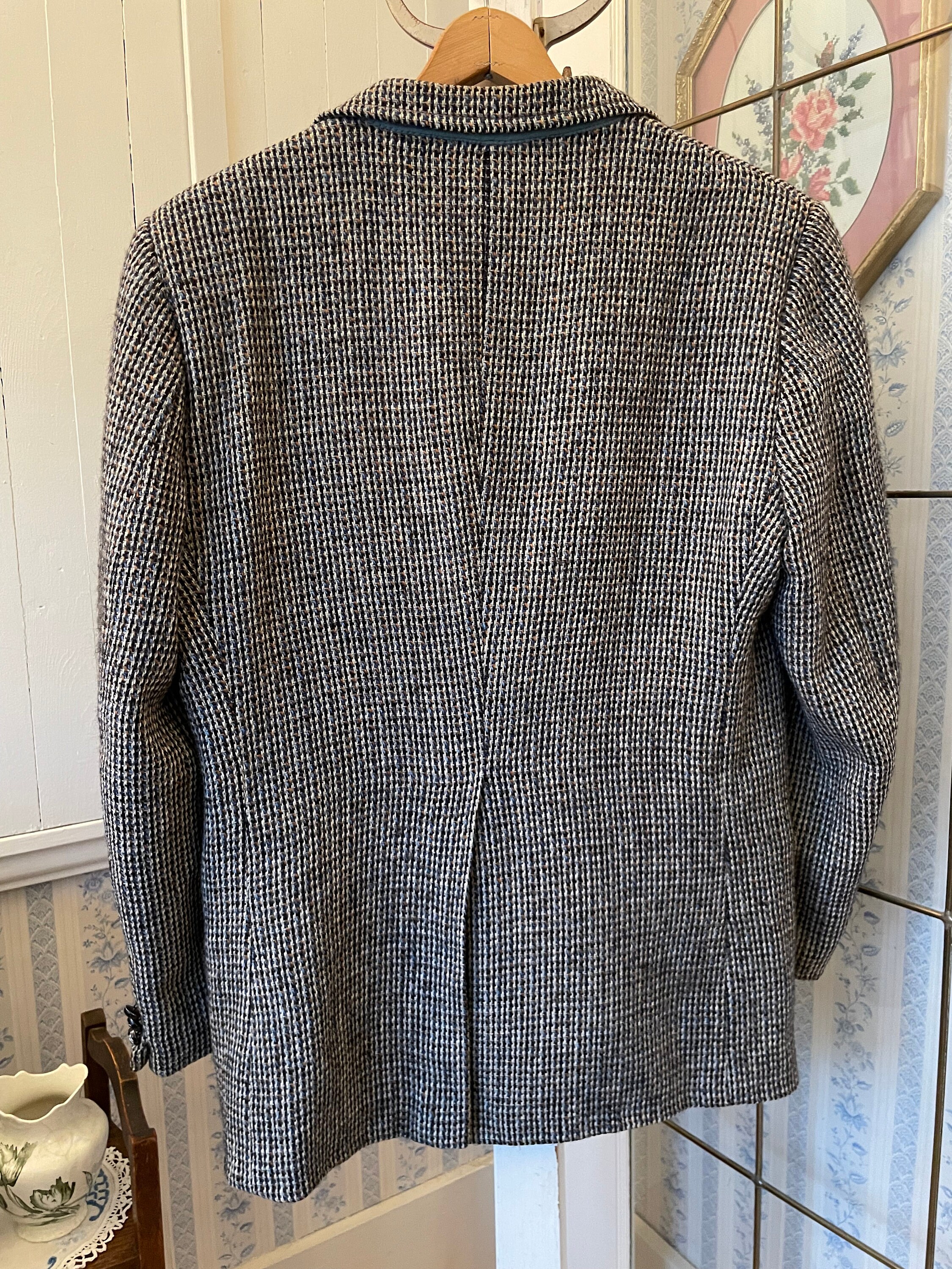 Vintage Tweed Blazer, Jacket, Wool Tweed Sport Coat (B719), Harris
