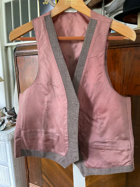 Vintage beige vest, waistcoat (B542), neutral bei… - image 8