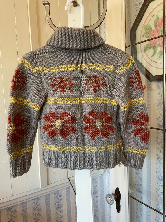 Vintage kids' wool sweater / handmade Cowichan st… - image 5