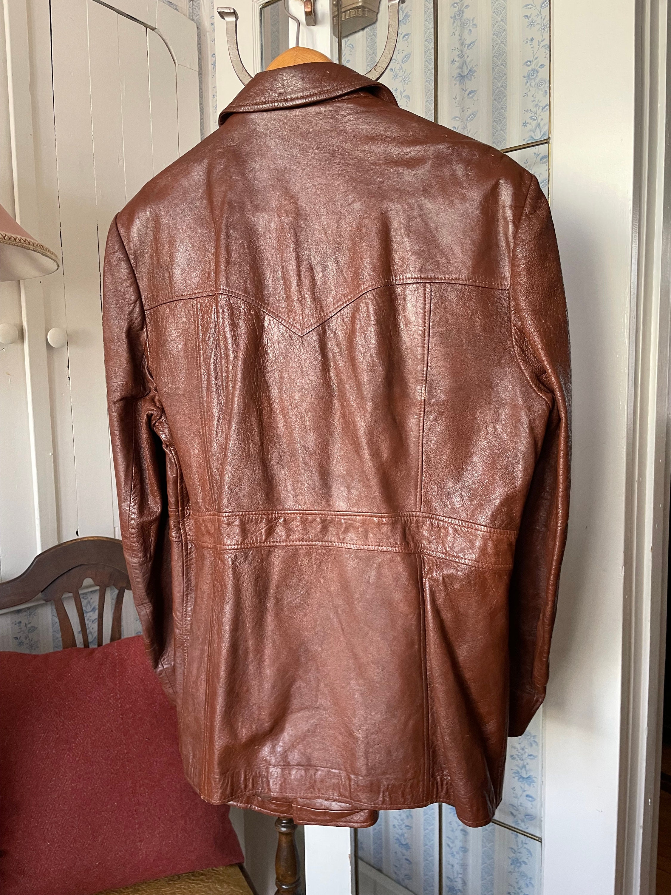 leather jacket dark brown 本革 80-90's US Online Vintage Store | 80's Men Leather Jacket | Northern