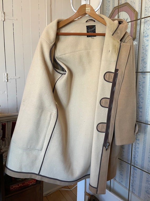 Vintage Beige Coat, Duffle Coat (B704), Beige Wool Original Vintage Beige Coat, Duffle Coat (B704), Beige Wool Original