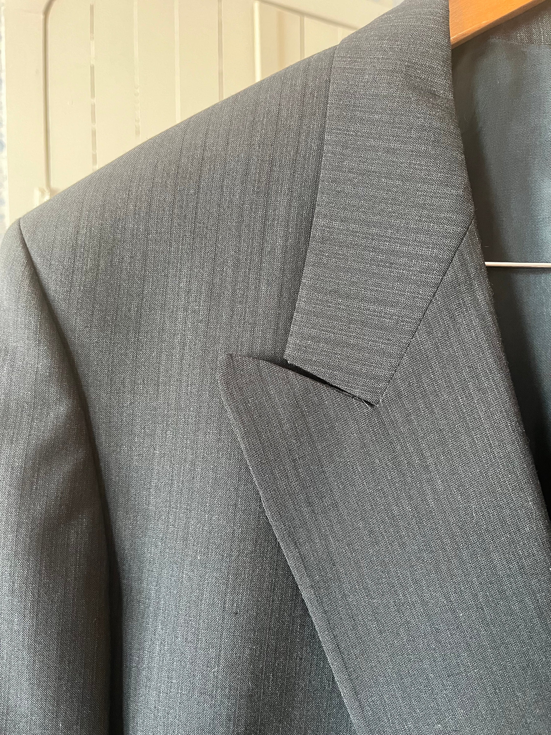 スーツ 90s 00s vintage wool double set up grey Vintage 90s Wool Grey Pant Suit, Minimalist Two Piece Set