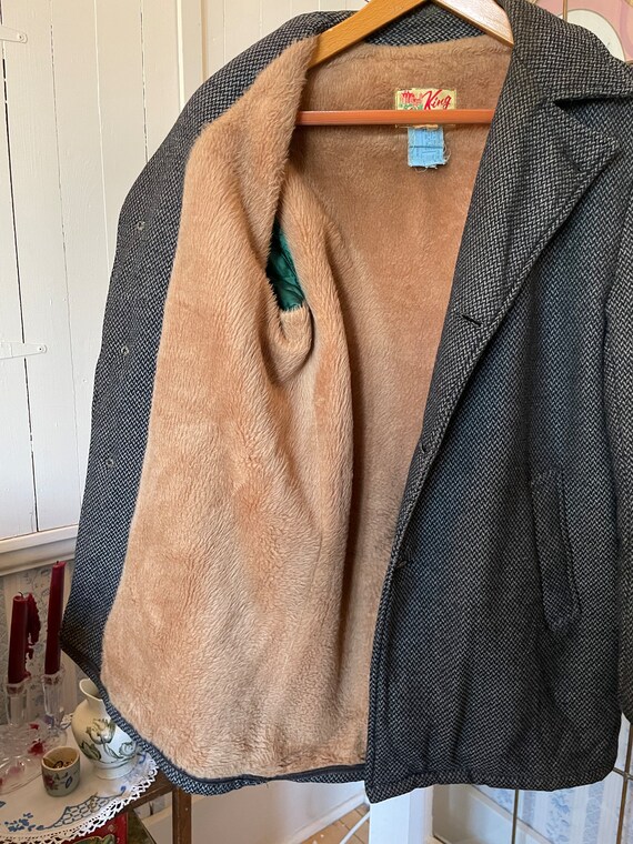 Vintage Short Coat, Jacket, Wool Blend Jacket (B702), Black and