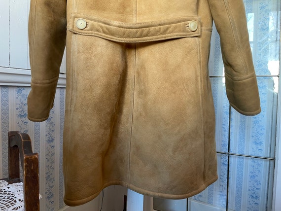 Vintage tan beige sheepskin jacket, coat (B178) w… - image 6