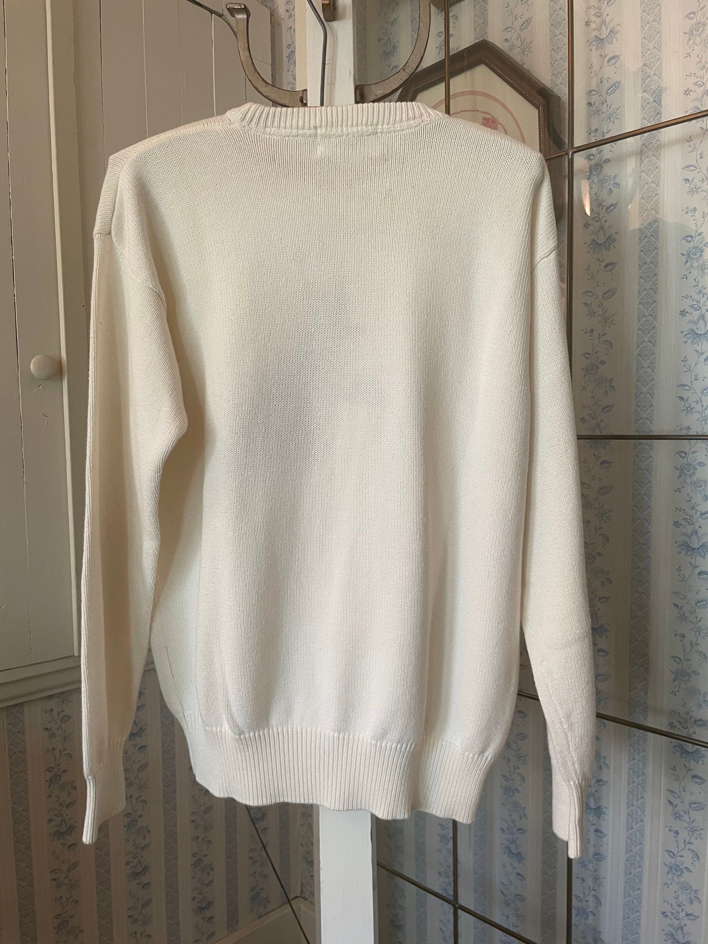 Claver Golf Bag Sweater- Ivory/Green