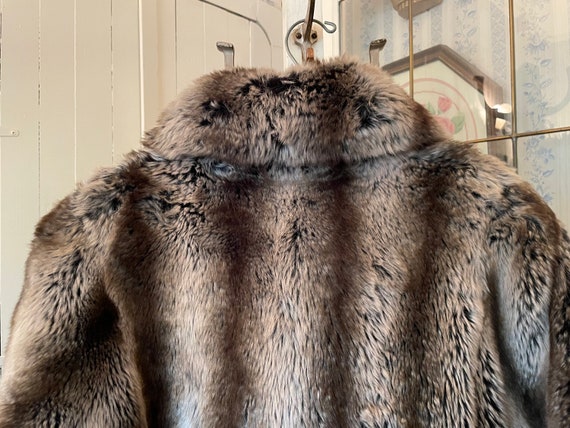 Vintage brown coat, brown faux fur overcoat (C178… - image 8