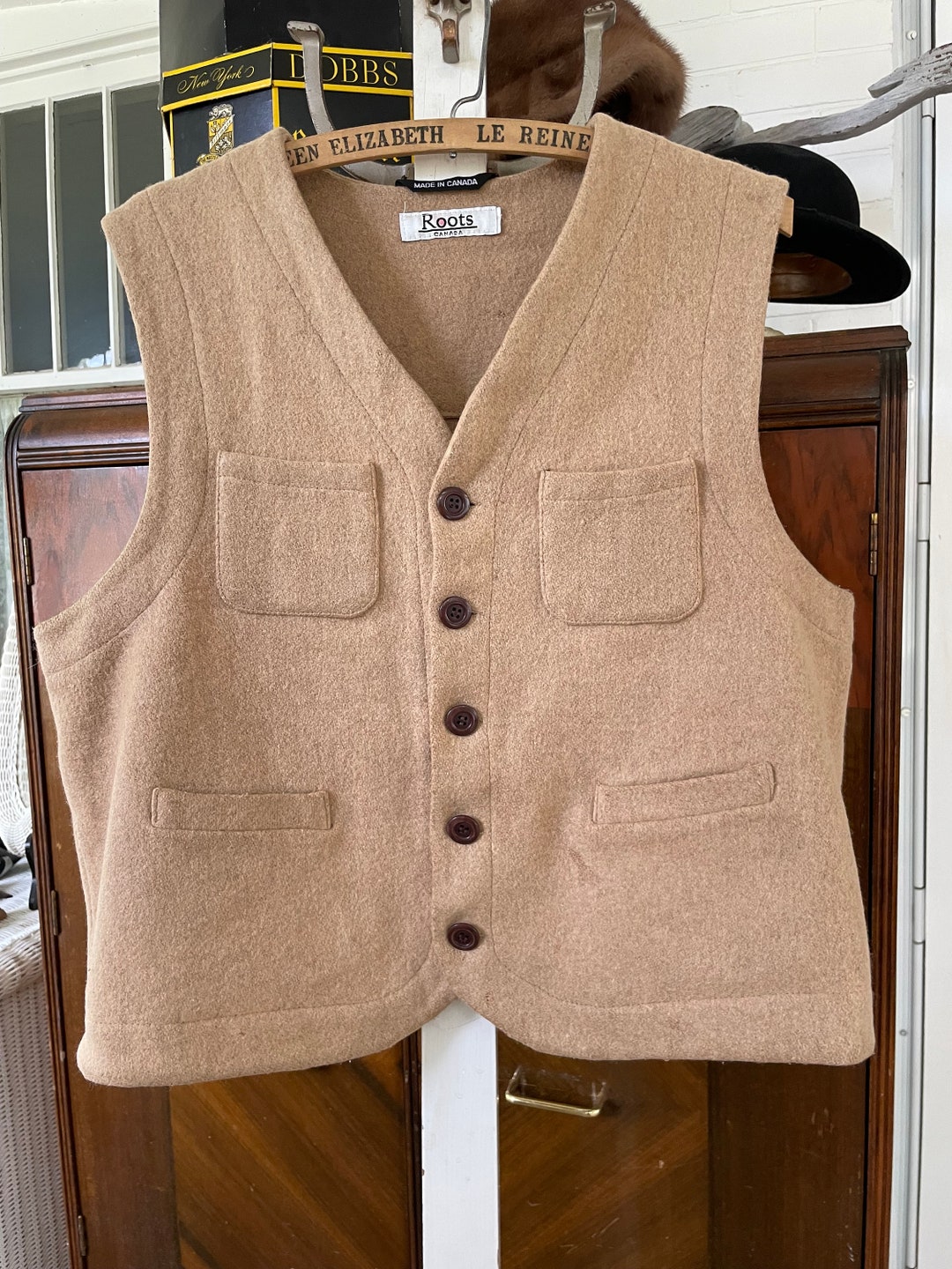 ローレンslub tweed shape vest FREE / beige Linen Tweed 908 Vest (Size 1) – 45R GLOBAL